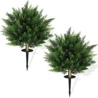 2Pack Artificial In-Ground Cedar Cypress Boxwood Circular Courtyard Garden Front Porch Staircase Original Decoration faux pla...