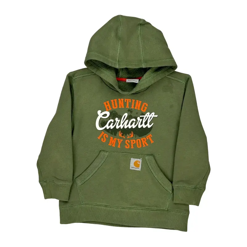 Age 5 Carhartt Hoodie - Small Green Cotton Blend