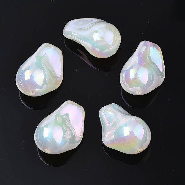 Rainbow Iridescent Plating Acrylic Beads