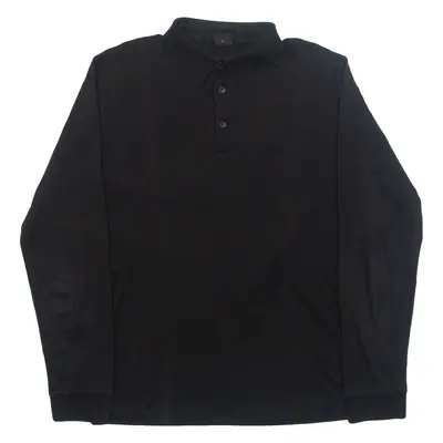 BOSS HUGO BOSS Mens Polo Shirt Black Long Sleeve L
