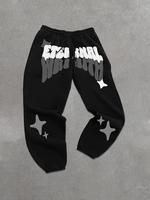 Men's Letter & Star Print Drawstring Waist Sweatpants, Casual Regular Fit Pocket Jogger Pants for Fall & Winter, Men's Trouse...