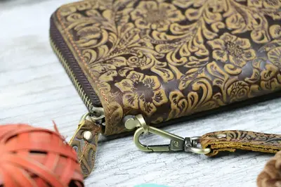Leather Clutch Wallet for Women , Real Leather, Same Day Shipping, Free Shipping US