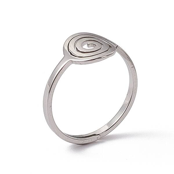 Non-Tarnish 201 Stainless Steel Vortex Adjustable Ring for Women