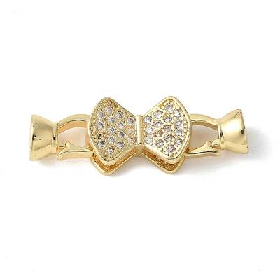 Brass Pave Clear Cubic Zirconia Fold Over Clasps
