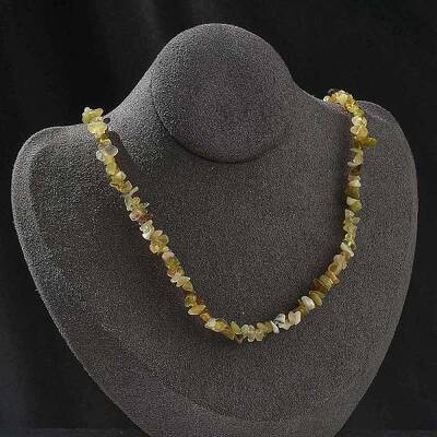 Natural Yellow Opal Chip Beaded Necklaces for Men Women
