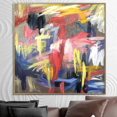 Large Abstract Colorful Paintings on Canvas Original Vibrant Painting Contemporary Textured Art Modern Oil Painting | VIBRANT...