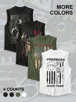 Men's American Flag Print Tank Top, Regular Fit Casual Sleeveless Round Neck Top for Summer, Men's Top for Daily Wear, Tankto...