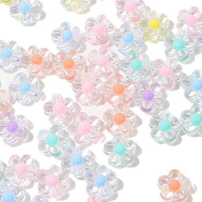 50Pcs Transparent Acrylic Beads