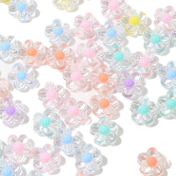 50Pcs Transparent Acrylic Beads