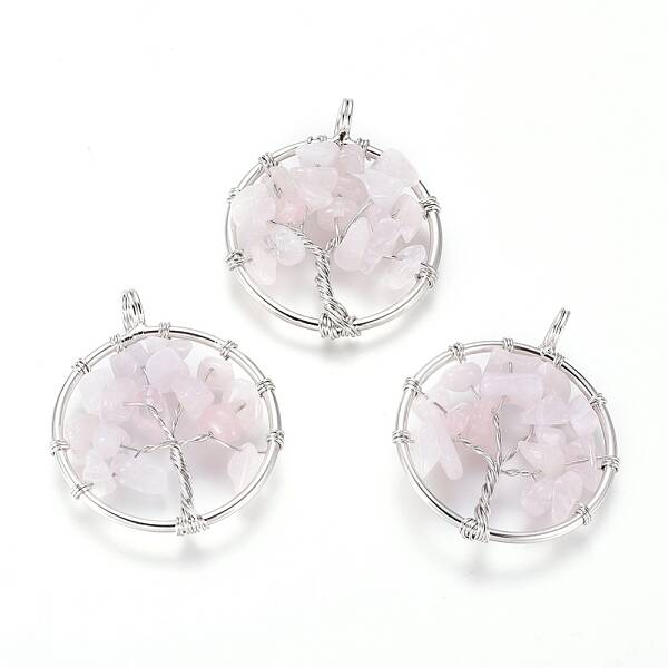 Natural Rose Quartz Pendants