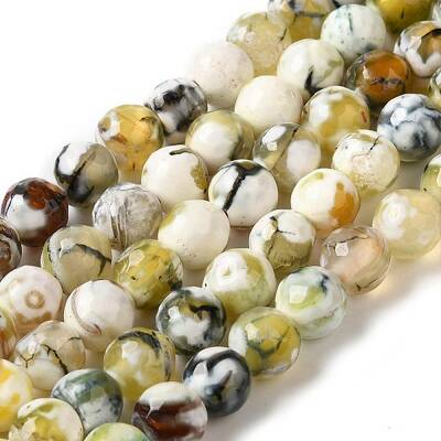 Dyed & Heated Natural Fire Crackle Agate Beads Strands