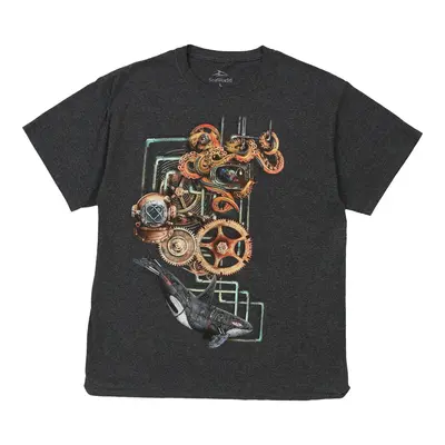 Seaworld Graphic T-Shirt - Large Grey Cotton