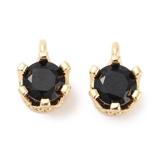 Brass Micro Pave Cubic Zirconia Charms