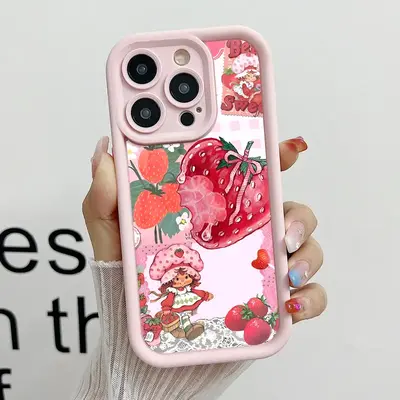 Strawberry Shortcake Pattern Phone Case, Soft Silicone, Fully Protected and Shockproof For iPhone 17 16 15 Pro Max 14 13 12 1...