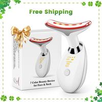 Facial Massager Red-Light-Therapy-for-Face and Neck with 7 Color Options for Face Sculpting Wand Chin Reducer Cosmetic Handle...