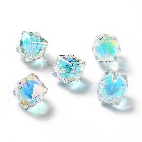 Two Tone UV Plating Rainbow Iridescent Acrylic Beads
