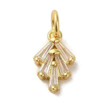 Brass Micro Pave Clear Cubic Zirconia Pendants
