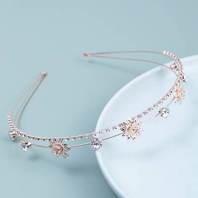 Metal Micro Pave Cubic Zirconia Hair Bands