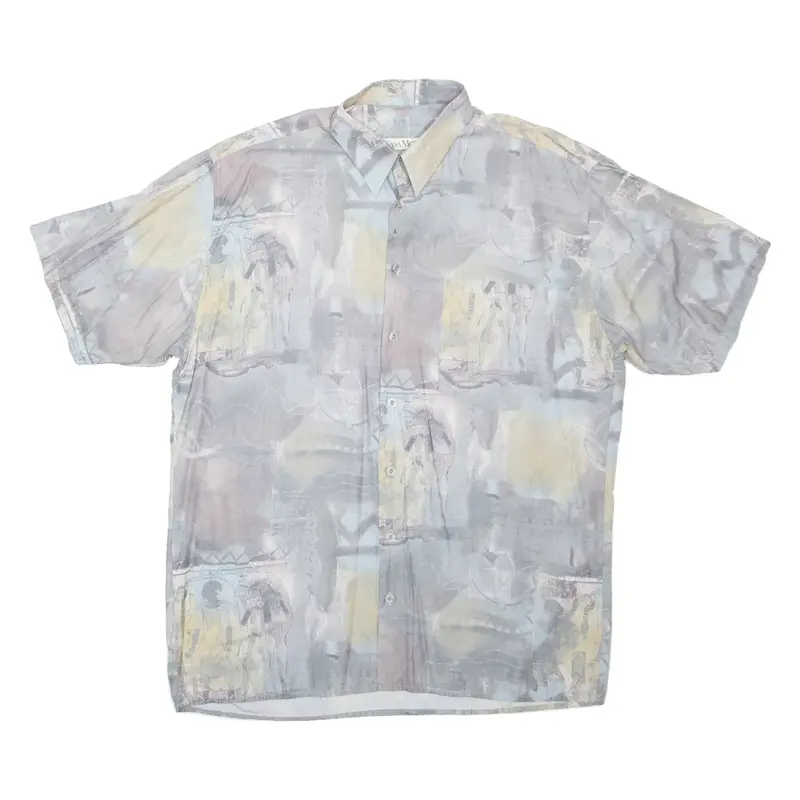 CASA MODA Mens Shirt Grey Crazy Pattern M