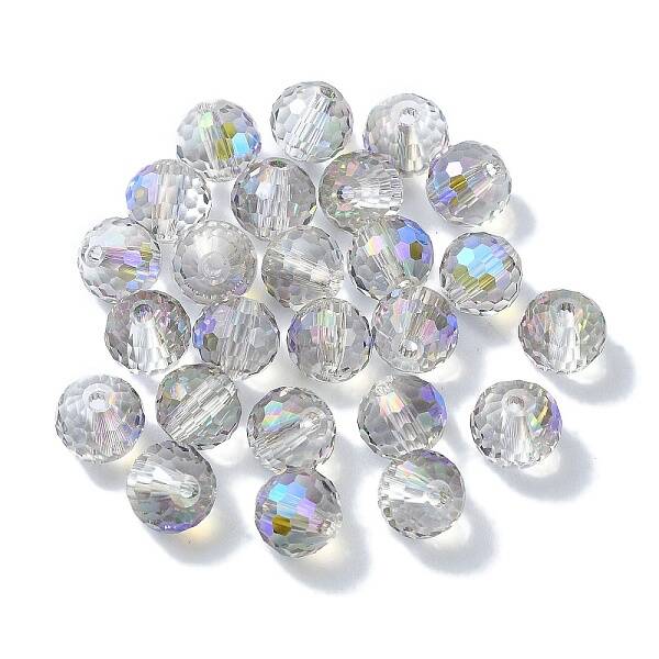 Half Rainbow Plated Glass Beads