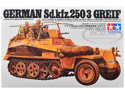 Model Kit German Sd.kfz. 250/3 Greif Half-Tracked Armored Vehicle 1/35 Scale Model by Tamiya