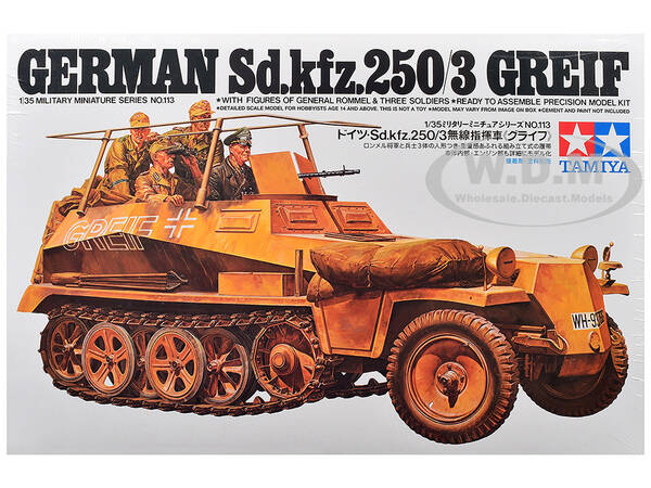 Model Kit German Sd.kfz. 250/3 Greif Half-Tracked Armored Vehicle 1/35 Scale Model by Tamiya