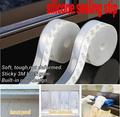 Silicone Sealing Strips Door Gap Sealing Strips Door Window Sealing Silicone Tape for Door Gaps Windproof Rainproof Heat Insu...