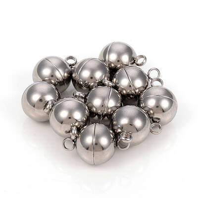 Tarnish Resistant 201 Stainless Steel Magnetic Clasps with Loops