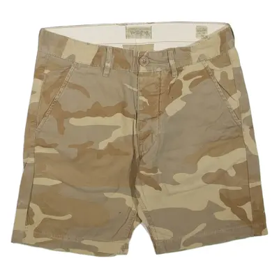 JACK & JONES Mens Chino Shorts Beige Camouflage M W32