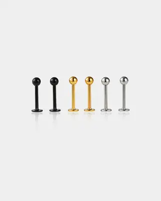 6PCS Ball Lip Ring Set - 6mm