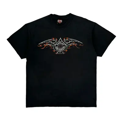 Harley Davidson Graphic T-Shirt - Large Black Cotton