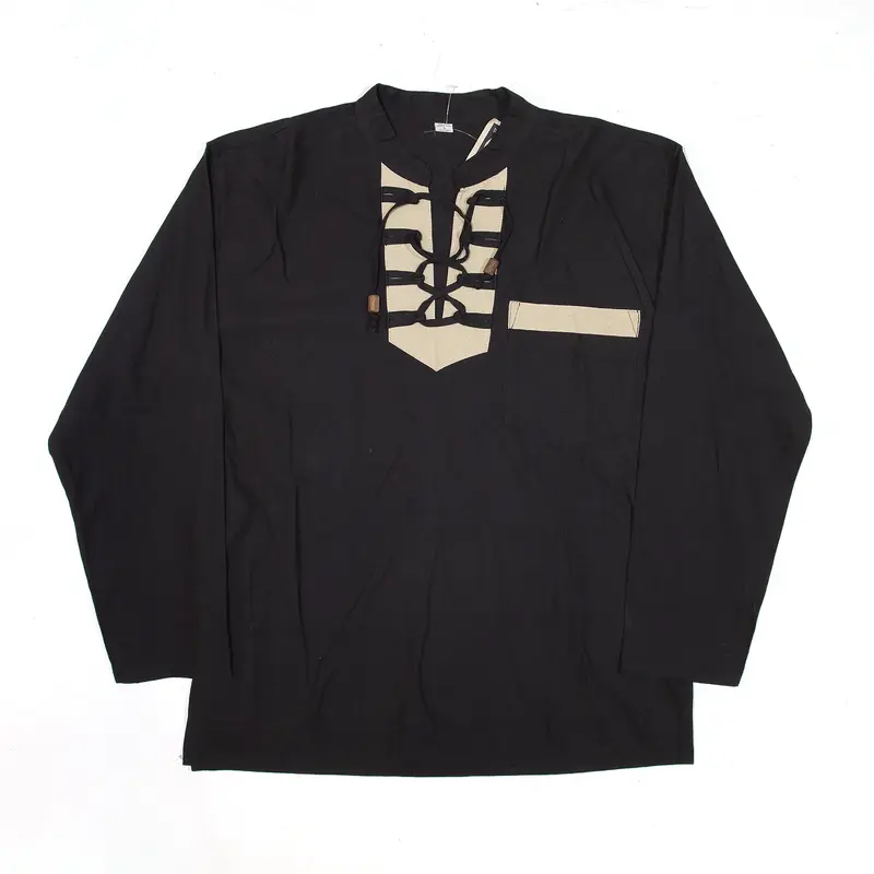 BOOM BALA COLLECTION T-Shirt Black V-Neck Long Sleeve Mens M
