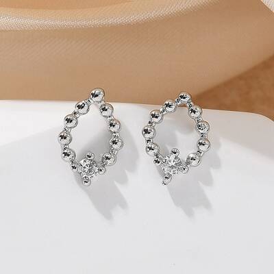 Brass Glass Stud Earrings