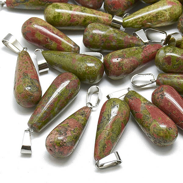 Natural Unakite Pendants