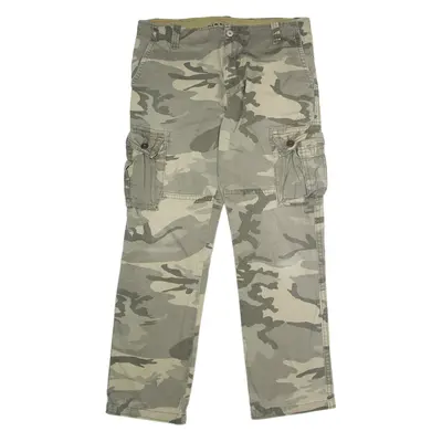 OLD NAVY Cuffed Camouflage Cargo Mens Twill Trousers Grey Straight W34 L32