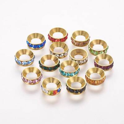 Brass Spacer Beads with Grade A Rhinestone
