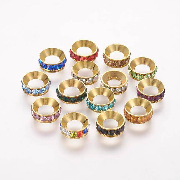 Brass Spacer Beads with Grade A Rhinestone