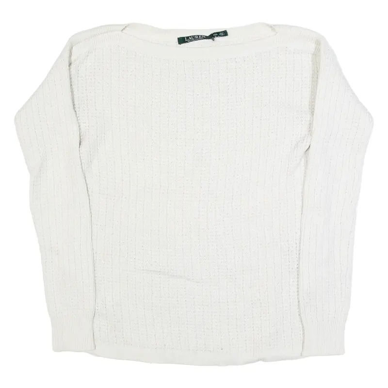 LAUREN RALPH LAUREN Womens Jumper Cream Tight Knit XXS