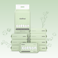 Unifree Clean Towels, 100% Plant Fiber Face Towels, Disposable Face Towelette, Ultra Soft, Ultra Thick, 800 Count, 8 Packs Va...
