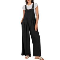 ANRABESS Women's Overalls Jumpsuit Casual Loose Sleeveless Adjustable Straps Bib Wide Leg Outfits with Pockets Basic Dungaree...