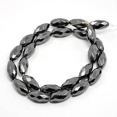 Electroplate Gorgeous Faceted Magnetic Rondelle Synthetic Hematite Beads Strands