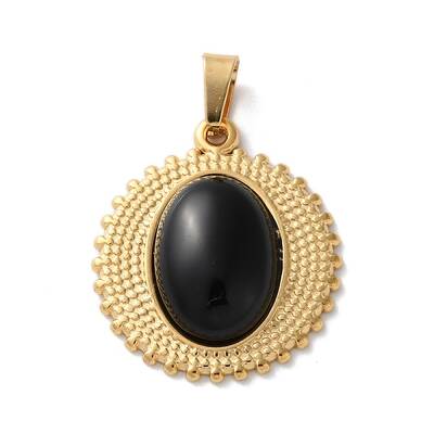 Natural Black Onyx(Dyed & Heated) Pendants