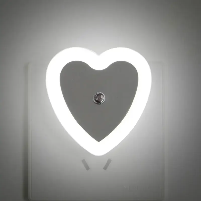 Creative Heart-shaped LED Night Light, Smart Light Control LED Light, LED Ambient Light For Hallway Bedroom Nursery Bedside D...