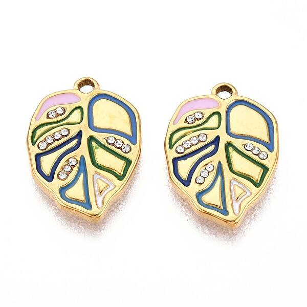 304 Stainless Steel Rhinestone Pendants
