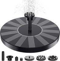 Solar Fountain, Solar Bird Bath Fountain Pump, 1.5W Solar Water Fountain with 6 Nozzles and Fixer, Solar Bird Bath Fountains ...