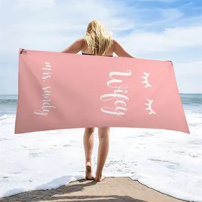 Candy Pink Custom Name Beach Towel for Girl - Aperturee