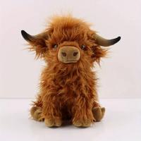 Stuffed Animals Highland Cows Cute Stuff Fluffy Cattle Dolls Skeleton Toys Figure Pillows Birthday Presents for Baby Kids Gir...