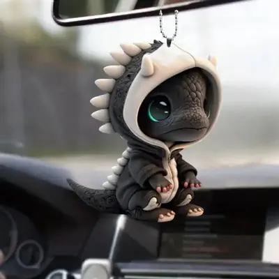 Cute Cartoon Dinosaur Shaped Car Hanging Ornament, Acrylic Car Interior Rear View Mirror Hanging Car Decoration, Car Interior...