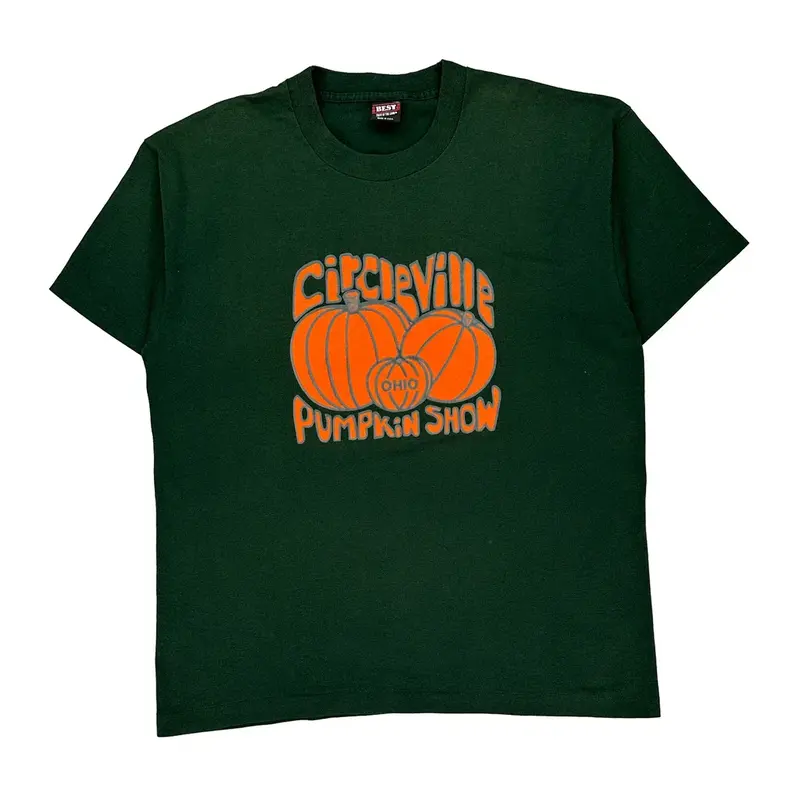 Circleville Pumpkin Show Fruit Of The Loom Graphic T-Shirt - XL Green Cotton Blend