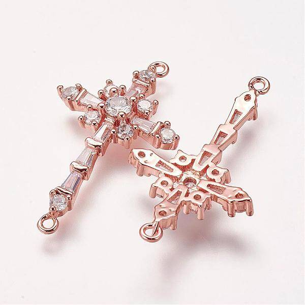 Brass Micro Pave Cubic Zirconia Links